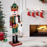 12" Wooden Nutcracker Soldier – Sword, Movable Jaw & Gift Box