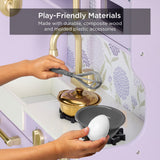 31.5" Best Choice Products Wooden Play Kitchen – 11 Accessories, Ice Dispenser & Chalkboard