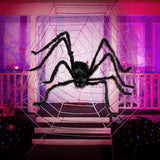 Ayieyill 79" Giant Spider Halloween Decoration, Large Scary Yard Prop Bendable Leg