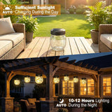 6 Pack Solar Hanging Globe Lanterns – Cracked Glass Outdoor Solar Lights