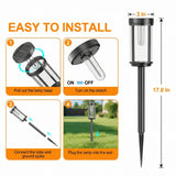 ExcMark 10 Pack Solar Pathway Lights – Waterproof Warm White LED Landscape Lights