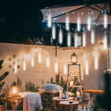 20-Inch Meteor Shower Icicle Christmas Lights, 10 Tubes, 540 LEDs, Connectable Outdoor Holiday Décor