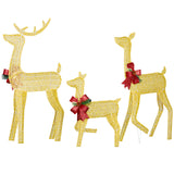 4FT Lighted Christmas Reindeer Family Set – 3-Piece Outdoor Yard Decoration with 200 Warm White LEDs