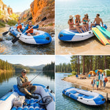 4-Person Inflatable Boat Set, 10.49 ft Fishing and Recreational Raft