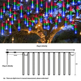 Meteor Shower LED String Lights, 20" 10-Tube, 540 LEDs, Connectable Indoor & Outdoor