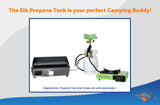Flame King 5 lb Empty Propane Tank with Built-In Gauge & OPD Valve