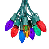 25-Count C9 LED Christmas Lights, 25FT Smooth Plastic Bulb String Lights on Green Wire