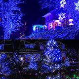 32.5FT Blue and White Christmas Mini String Lights, 100 LED Plug-In Lights with 16 Modes