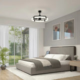 Artika Sunnyvale 28” LED Fandelier Ceiling Fan with Light and Remote, Dimmable Low Profile Modern Ceiling Fan