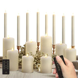 LumiPur 18-Piece Flameless LED Candle Set – Real Wax Pillar &amp; Taper Candles w/ Remot