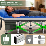 75" x 28" Folding Camping Cot with 2 Sided Comfort Mattress, Double Layer Oxford Fabric Folding Bed