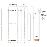 10-Tube 360 LED Meteor Shower Icicle String Lights, 14.44 ft Connectable Outdoor Falling Rain Lights