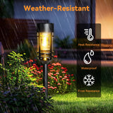 4 Pack Solar Path Lights, Warm White Outdoor Landscape Lights