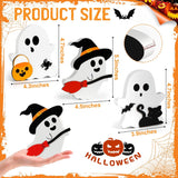 Set of 3 Halloween Wooden Ghost Tabletop Decor, Rustic Farmhouse Tiered Tray