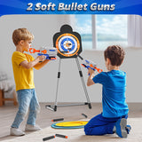 2-Pack LED Light-Up Kids’ Bow and Arrow Set with Standing Target, Foam-Dart Blasters, Suction-Cup Arrows and Quivers