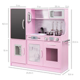31.5" Best Choice Products Wooden Play Kitchen – 11 Accessories, Ice Dispenser & Chalkboard