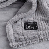 50" × 60" Berkshire Life Heated Faux Fur Throw – 4 Heat Settings, Reversible