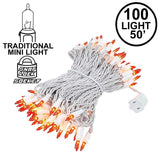 100-Count Incandescent Mini Christmas String Lights, 50 ft White Wire Holiday Light Set,