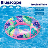 Bluescape Inflatable Swim Tube Pool Float, 31" Tropical Ring Float