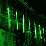 Solar Meteor Shower Icicle Lights, 8 Tubes, 192 LEDs, 11.8" Solar Falling Rain Lights