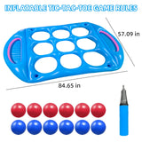 Inflatable Floating Tic-Tac-Toe Pool Game Set with 12 Balls