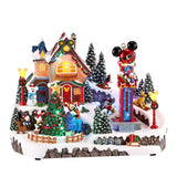 Disney Animated Holiday Village with Music, 24 LED Lights & Timer