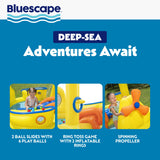 Bluescape Submarine Kids Inflatable Water Play Center & Kiddie Pool, 10'3" x 6'8" Backyard Water Park