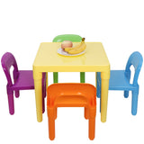 5-Piece 20" ZENY Kids Plastic Activity Table and 4 Chairs Set – Multicolor, Lightweight & Easy to Clean