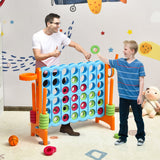 Costway 3-in-1 Giant 4-in-a-Row Game Set with Basketball Hoop and Ring Toss
