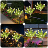 Syenll Solar Gardenia Flower Lights – 2 Pack Warm White LED Decorative Solar Garden Lights