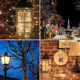 2-Pack 72FT Solar Christmas Fairy Lights, 200 LED Outdoor Copper Wire String Lights
