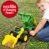 John Deere 18-Inch 2-in-1 Dig Rig Toy Dump Truck, Motorized Lights & Sounds