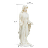 30" Virgin Mary Outdoor Statue, Blessed Mother Religious Garden Sculpture, Magnesium Oxide Décor