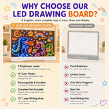16" LED Drawing Board with 10 Color Modes, 9 Brightness Levels & Rechargeable Battery