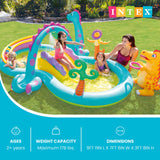Intex Dinoland Play Center Inflatable Kiddie Pool with Water Slide, Sprayer & Games, 11 ft x 7.5 ft x 44 in