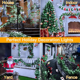 108 ft 200 LED Christmas String Lights, Plug-In Fairy Lights with 8 Lighting Modes