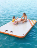 5 x 6 FT Inflatable Floating Platform Dock with Ladder & Non-Slip Surface