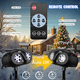 Owl Double-Tube Blizzard Projection Light, IP65 Waterproof LED Snowfall Projector with Remote Control