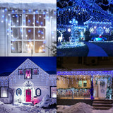 360 LED Icicle Christmas Lights, 29.5 ft Connectable Waterproof Curtain String Lights