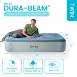 Intex 15" Twin Essential Rest Dura-Beam Air Mattress with Built-In Electric Pump