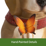 Mainstays 11.1" H Resin Dog Garden Statue with Butterfly, Outdoor Dog Sculpture