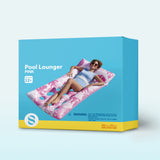 Joyfy Inflatable Pool Float Lounger with Headrest, Foot Rest & Cup Holders, Floating Pool Raft