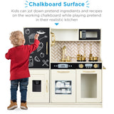 31.5" Best Choice Products Wooden Play Kitchen – 11 Accessories, Ice Dispenser & Chalkboard