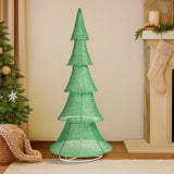 6FT Lighted Christmas Tree Yard Decoration – Pre-Lit Pull-Up Tree with 200 Warm White LEDs