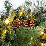 9 ft. Pre-Lit Artificial Greenery Garland – 150 White & Multicolor Micro LEDs, Twinkle Modes & Timer