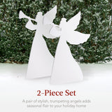 2-Pack 36" Best Choice Products Christmas Angel Yard Decorations – PVC Silhouettes with 4 Stakes