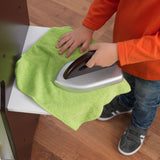 KidKraft Wooden Laundry Playset – Stacking Washer & Dryer, Iron, Basket & Chalkboard, Espresso