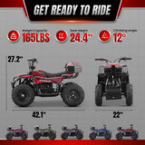 Aoemoe 40 cc Teen Gas ATV, 4-Stroke 4-Wheeler with 3 Speed Settings, Up to 15 mph