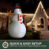 Fraser Hill Farm 20 ft. Giant Pre-Lit Snowman Inflatable with 6 Flickering RGB Lights