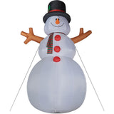 Fraser Hill Farm 20 ft. Giant Pre-Lit Snowman Inflatable with 6 Flickering RGB Lights